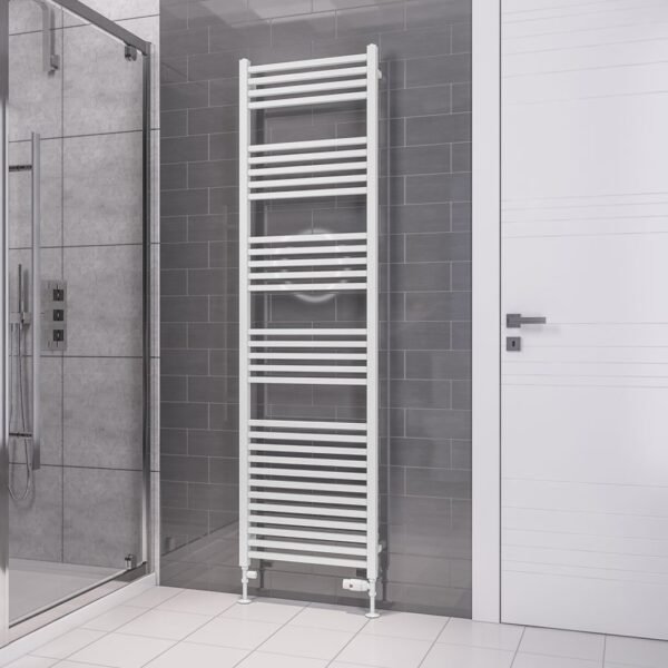 Eastbrook Tuscan Square Multirail Straight Heated Towel Rail Gloss White - Image 6