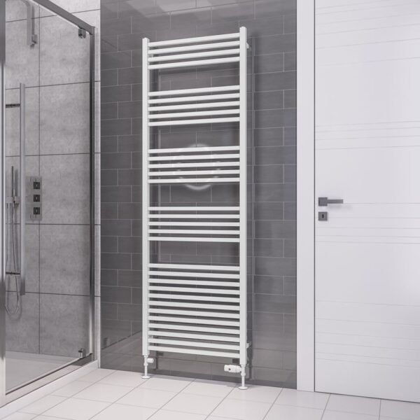 Eastbrook Tuscan Square Multirail Straight Heated Towel Rail Gloss White - Image 7