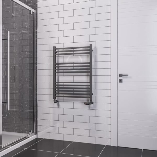Eastbrook Tuscan Square Multirail Straight Heated Towel Rail Matt Anthracite - Image 3