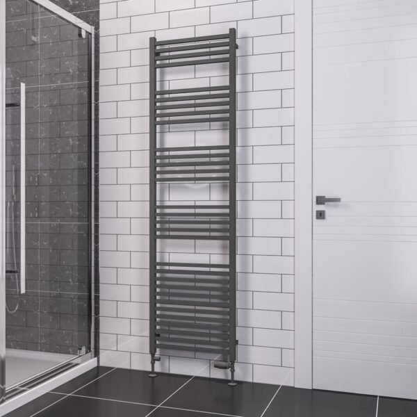 Eastbrook Tuscan Square Multirail Straight Heated Towel Rail Matt Anthracite - Image 6