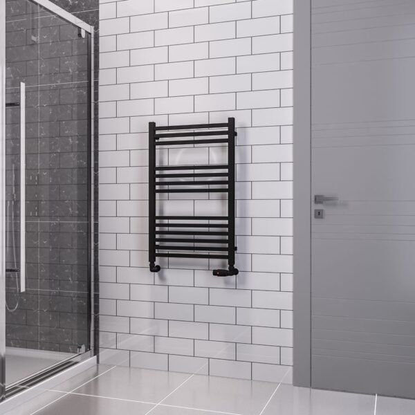 Eastbrook Tuscan Square Multirail Straight Heated Towel Rail Matt Black - Image 2
