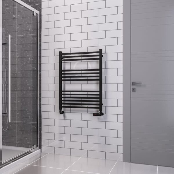 Eastbrook Tuscan Square Multirail Straight Heated Towel Rail Matt Black - Image 3