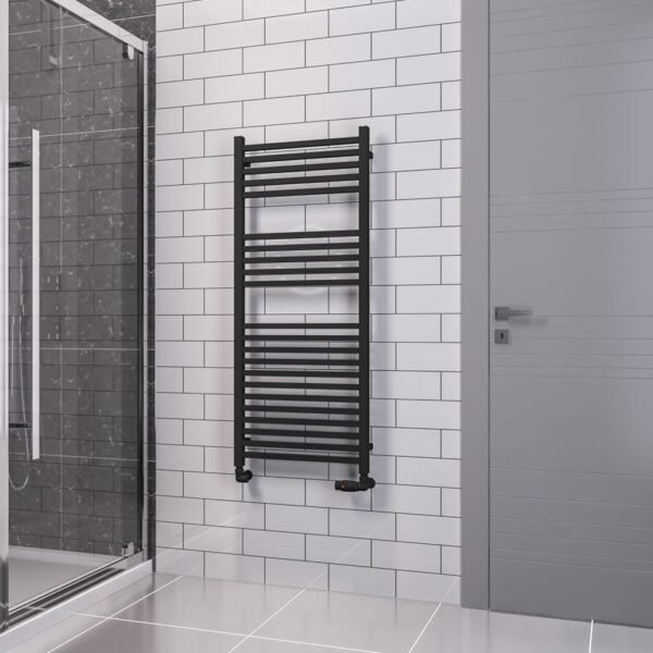 Eastbrook Tuscan Square Multirail Straight Heated Towel Rail Matt Black - Image 4