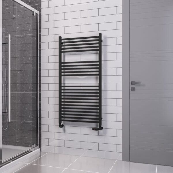 Eastbrook Tuscan Square Multirail Straight Heated Towel Rail Matt Black - Image 5