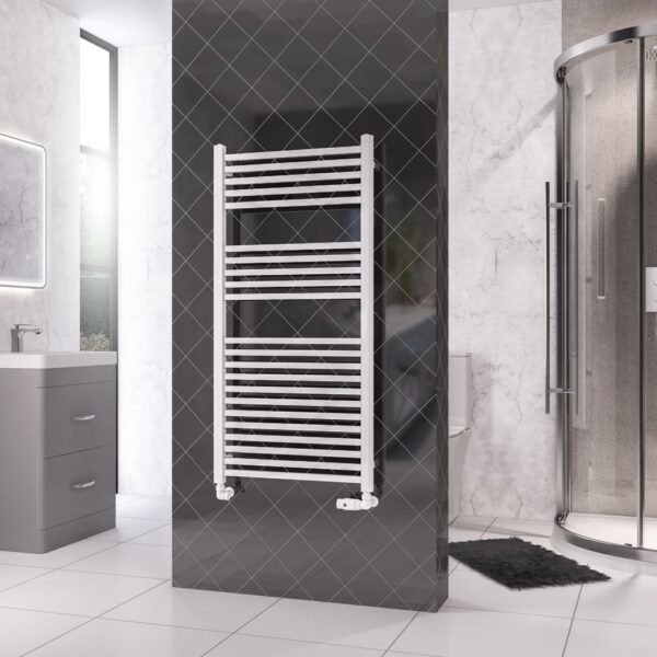 Eastbrook Rion Straight Heated Towel Rail Gloss White - Image 5