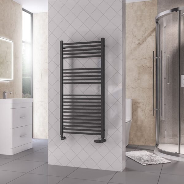 Eastbrook Rion Straight Heated Towel Rail Matt Anthracite - Image 5