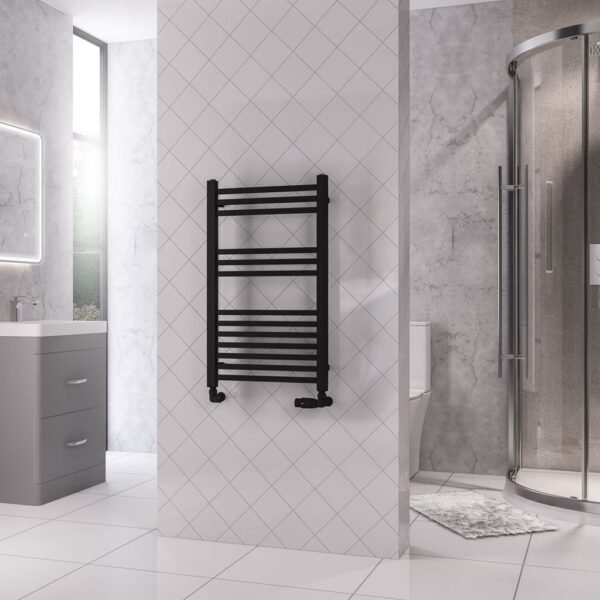 Eastbrook Rion Straight Heated Towel Rail Matt Black - Image 2