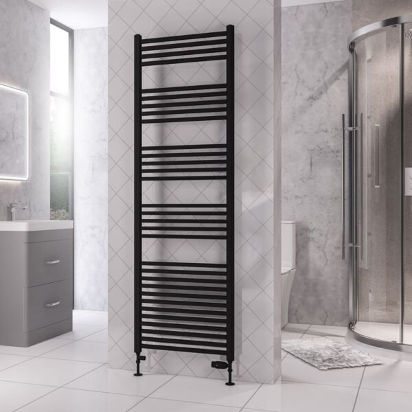 Eastbrook Rion Straight Heated Towel Rail Matt Black - Image 7