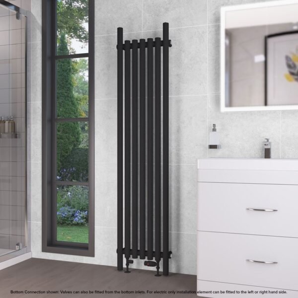 Eastbrook Lambourne Single Designer Radiator Matt Black - Image 12