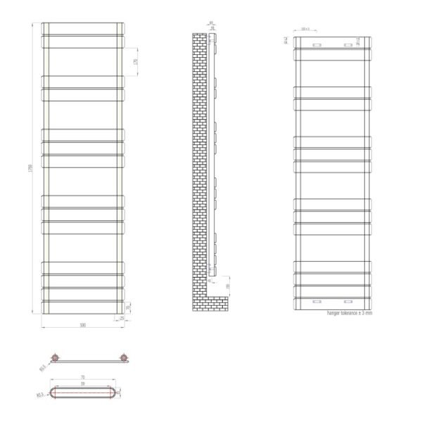Eastbrook Addington Type 10 Designer Heated Towel Rail Matt Anthracite - Image 19