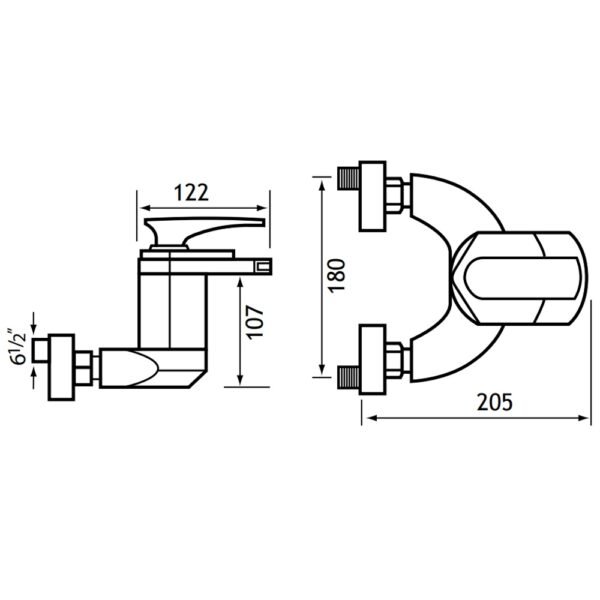 Eastbrook Falmouth Wall Mounted Bath Filler Tap Chrome - Image 2
