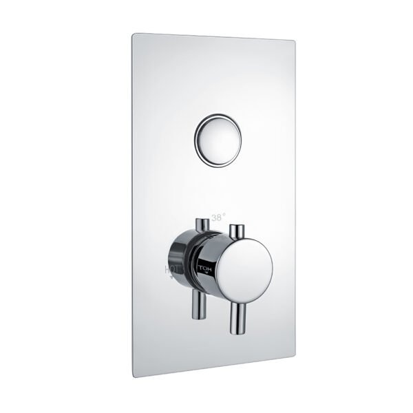 Eastbrook Round 1 Outlet Thermostatic Concealed Shower Valve With Single Push Button