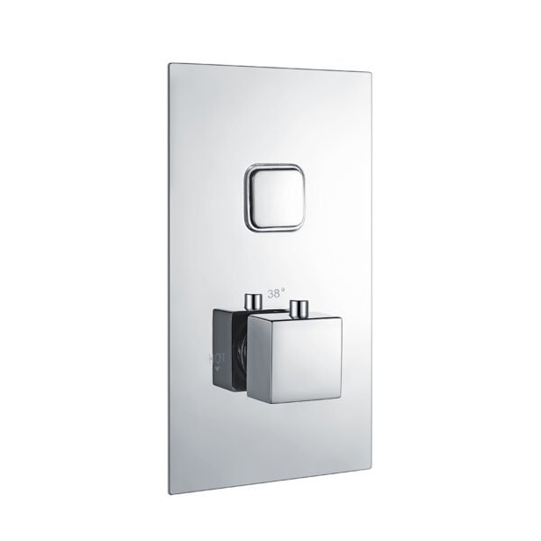 Eastbrook Square 1 Outlet Thermostatic Concealed Shower Valve With Single Push Button