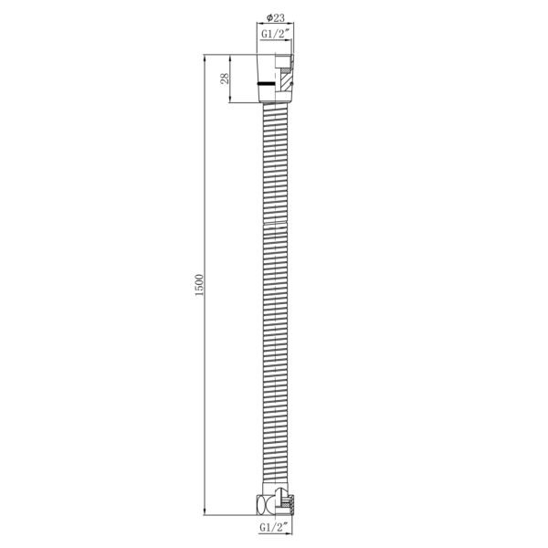 Eastbrook Flexible Shower Hose 8mm Bore Long Chrome - Image 2