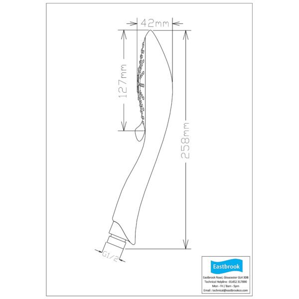 Eastbrook Type 65 Round Shower Handset With Multiple Spray Single Function- Chrome - Image 2