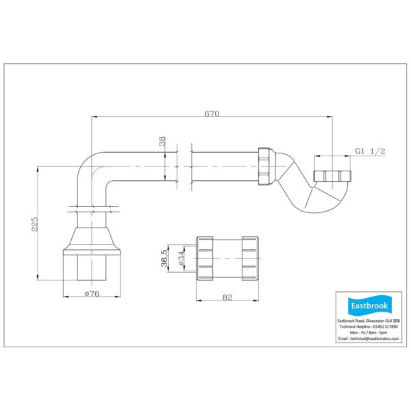Eastbrook Shallow Seal Trap Chrome - Image 2