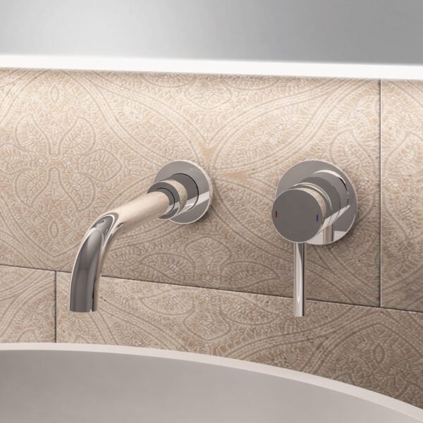Eastbrook Meriden Wall Mounted Basin Mixer Tap With Curved Spout