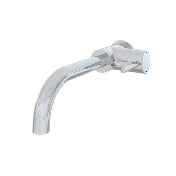 Eastbrook Meriden Wall Mounted Single Side Lever Basin Mixer Tap With Curved Spout