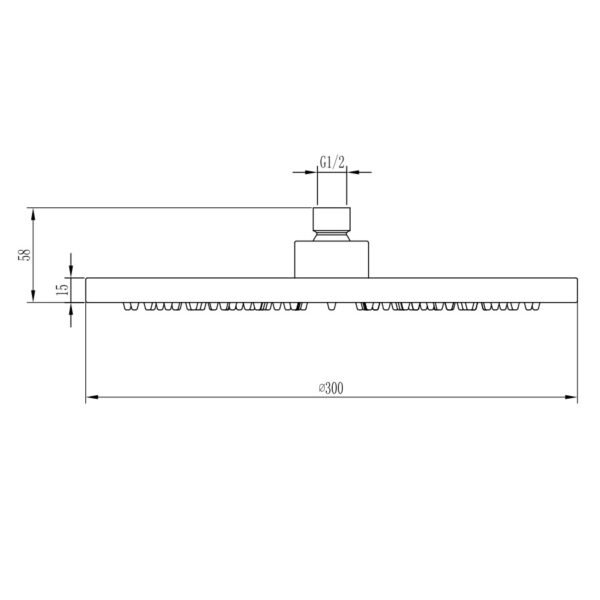 Eastbrook Meriden Round Easy Clean Shower Head 300mm x 300mm - Image 2