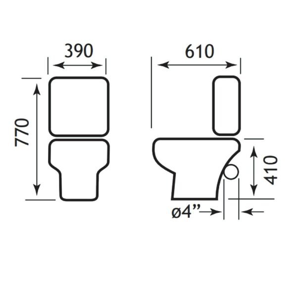 Eastbrook Kompact Close Coupled Toilet With Cistern And Soft Close Toilet Seat White - Image 2