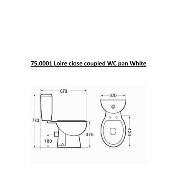 Eastbrook Loire Close Coupled Toilet With Cistern And Soft Close Toilet Seat White - Image 2