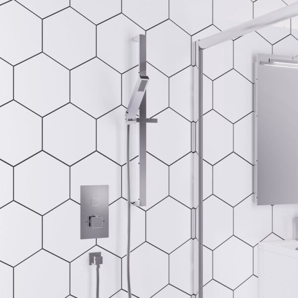 Eastbrook Concealed Shower Valve With Rectangular Slide Rail Shower Kit Chrome