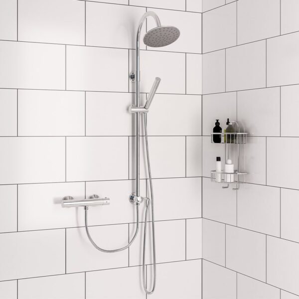 Eastbrook Exposed Bar Shower Valve With Breeze Riser Shower Kit Chrome