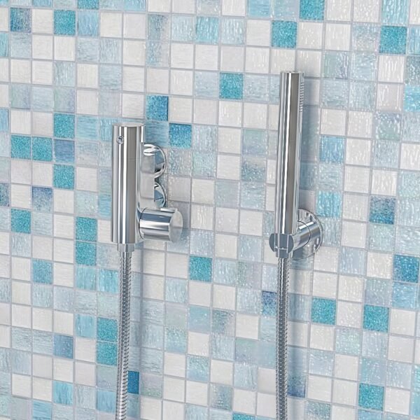 Eastbrook Vertical Exposed Shower Valve With Round Handset, Hose And Holder Chrome
