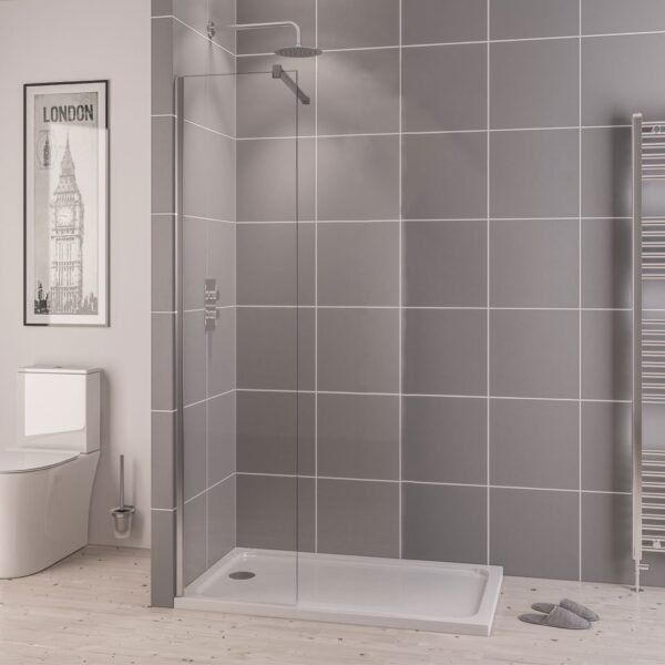Eastbrook Vantage Easy Clean Wetroom Glass Panel 6mm Glass Chrome