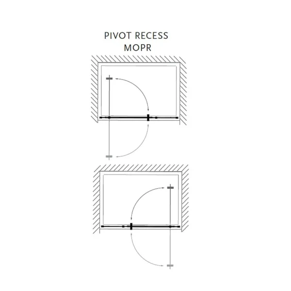 Matki-One Pivot Door for Recess Complete with Glass Guard - 1400mm - Colour Options - Image 5