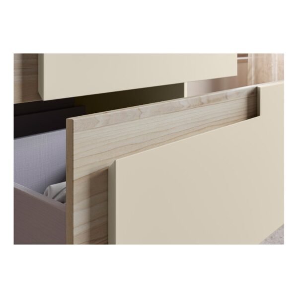 Trinity Base 2 Drawer Wall Hung Vanity Unit With White Basin - 815mm Wide - Matt Black - Image 8