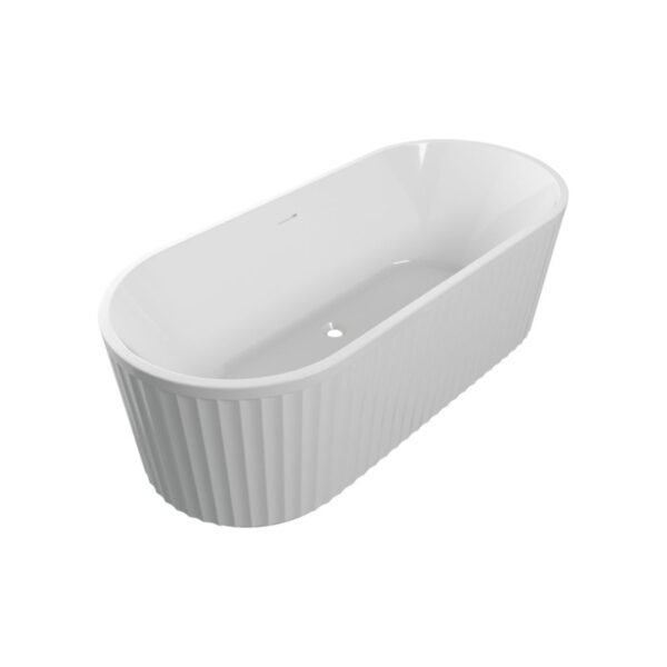Trinity Swale Fluted Freestanding Bath - 1700mm x 750mm - White