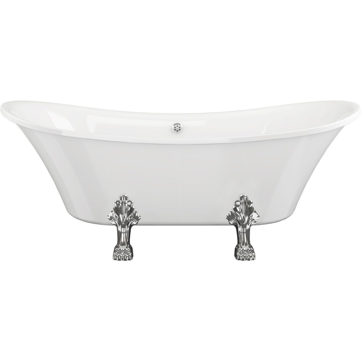 Trinity Astra Double Ended Freestanding Bath With Feet - 1760mm x 710mm - White
