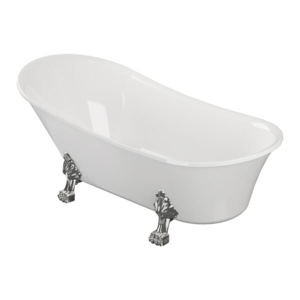 Trinity Windsor Single Ended Freestanding Bath With Feet - 1620mm x 700mm - White - Image 2