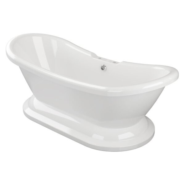 Trinity Imperial Double Ended Freestanding Bath With Base - 1760mm x 700mm - White - 2 TH - Image 2