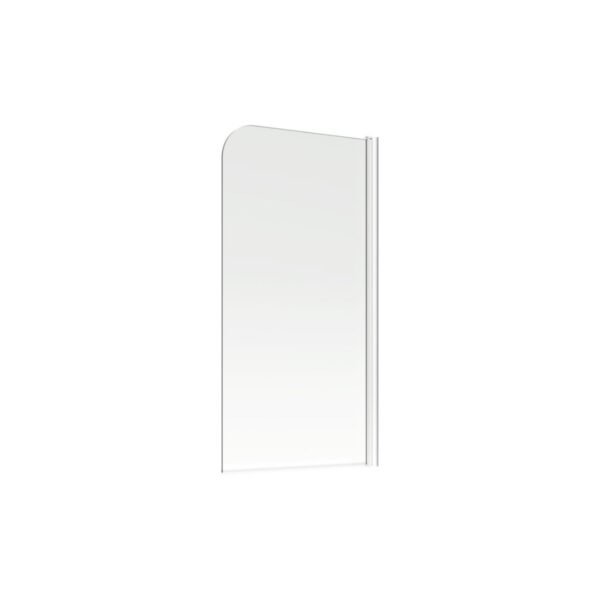 Trinity Single Curved Bath Screen - 6mm Glass - 1500mm x 800mm - Polished Silver - Image 2