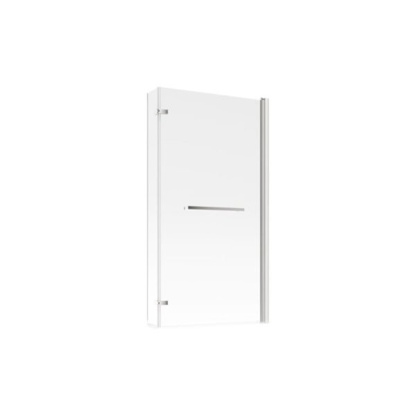 Trinity L Shape Bath Screen - 6mm Glass - 1500mm x 815mm - Polished Silver - Image 2