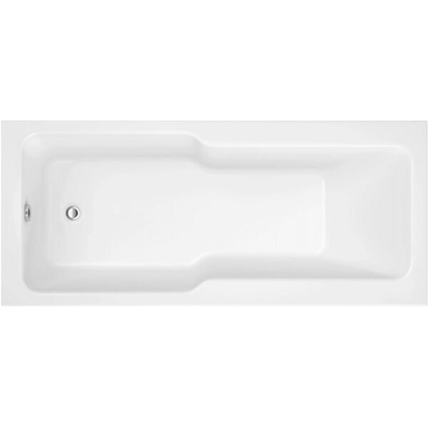 Trinity Drift Straight Shower Bath with Legs - 1700mm x 750mm - White