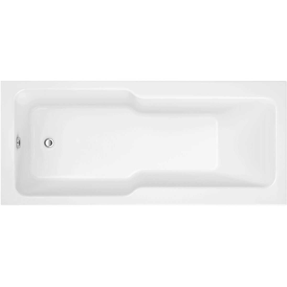 Trinity Drift Straight Shower Bath with Legs - 1700mm x 750mm - White