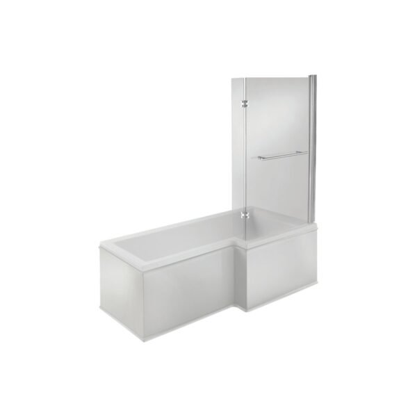 Trinity Haven L-Shaped Single Ended Shower Bath - 1700mm x 850mm - White - Image 3