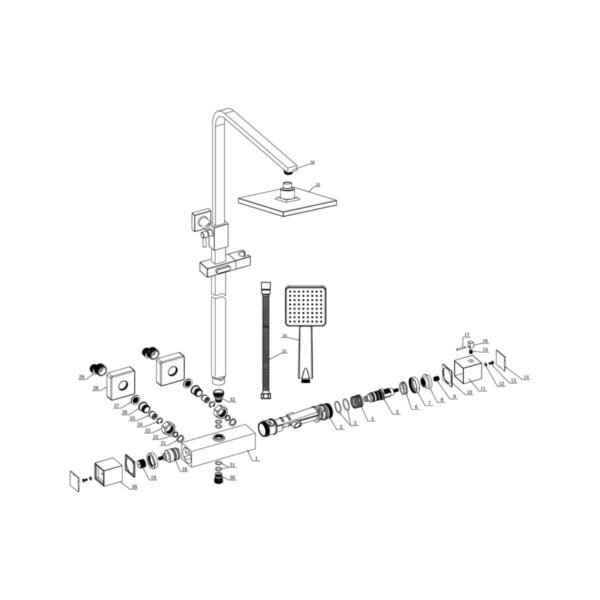 Trinity Mist Cool-Touch Thermostatic Mixer Shower With Riser & Overhead Kit - Chrome - Image 2