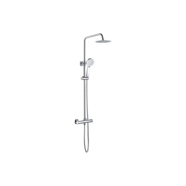Trinity Pulse Round Thermostatic Bar Mixer With Riser Kit - Chrome