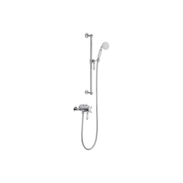 Trinity Aura Shower Pack One - Concentric Single Outlet Shower Valve & Riser Kit - Chrome