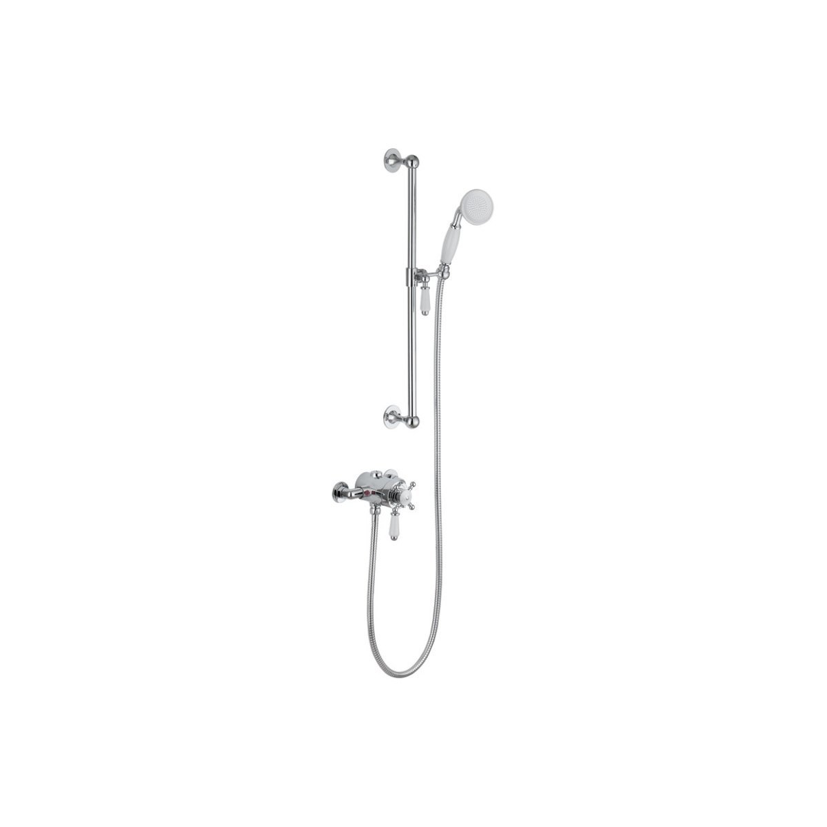 Trinity Aura Shower Pack One - Concentric Single Outlet Shower Valve & Riser Kit - Chrome