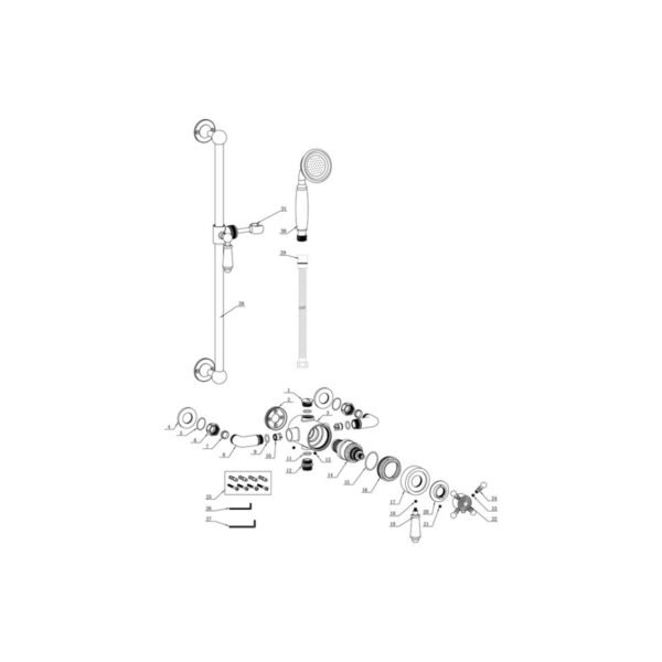 Trinity Aura Shower Pack One - Concentric Single Outlet Shower Valve & Riser Kit - Chrome - Image 2