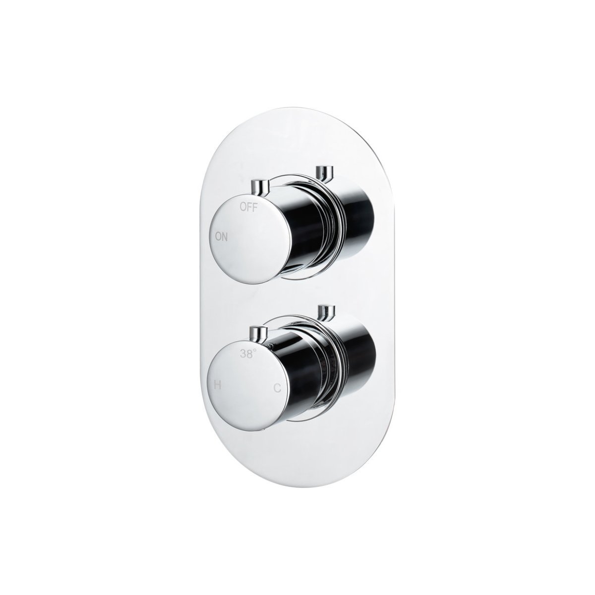Trinity Cascade 1 Outlet Thermostatic Twin Shower Valve - Chrome