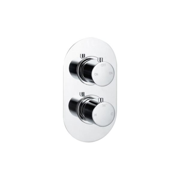 Trinity Cascade 2 Outlet Thermostatic Twin Shower Valve - Chrome