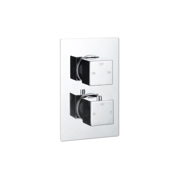 Trinity Drift 2 Outlet Thermostatic Twin Shower Valve - Chrome - Image 2