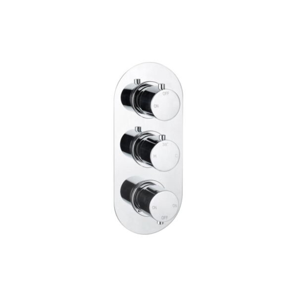 Trinity Cascade 3 Outlet Thermostatic Triple Shower Valve - Chrome