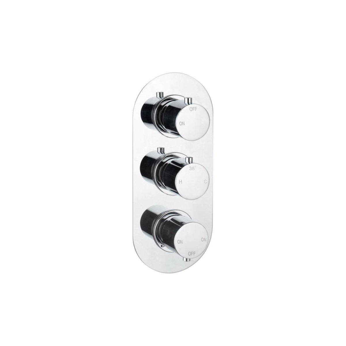 Trinity Cascade 3 Outlet Thermostatic Triple Shower Valve - Chrome